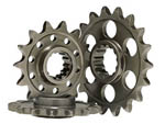 Three Gears Icon in Metal on White Background