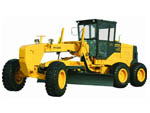 A Motor Grader in Yellow Color on White Background One