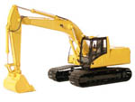 A Yellow and Black Color Excavator Icon