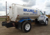 White Dust Control Water Truck Back With Blue Wording