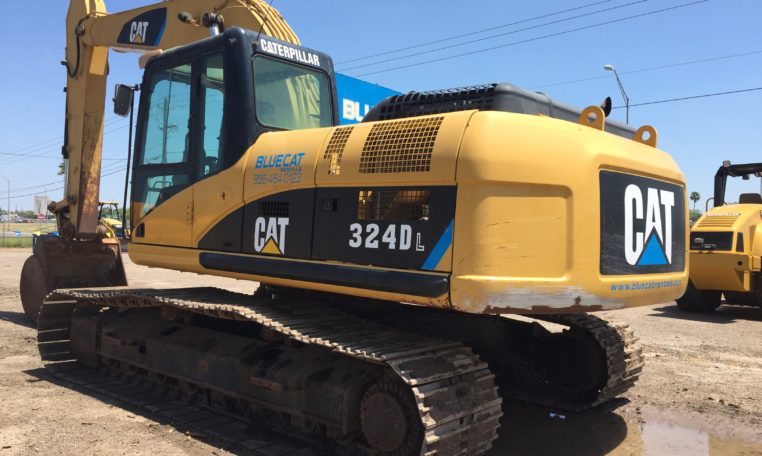 Cat Excavator With Mesh Over Engine Component