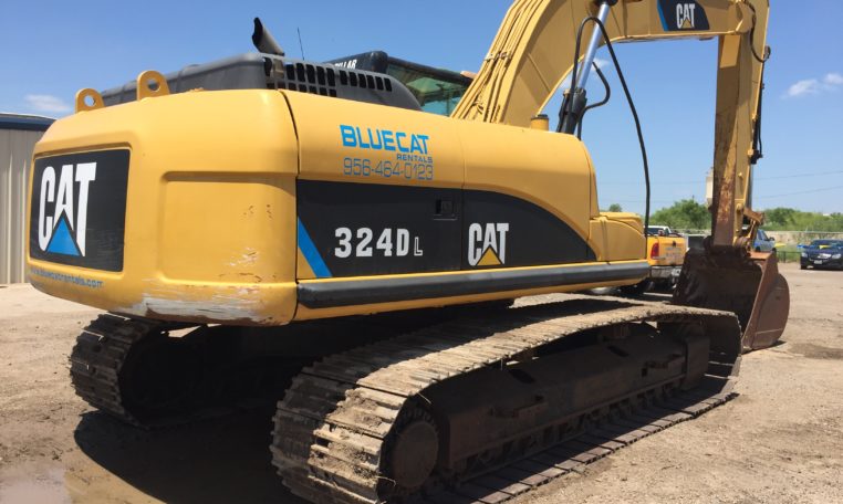 A Side Back View Shot of a Parked Cat Excavator